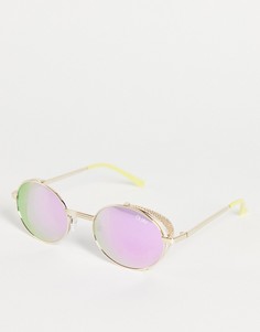 Овальные солнцезащитные очки с микрошорами Quay-Золотистый