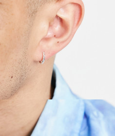 Фактурные серьги-кольца с покрытием из серебра ASOS DESIGN-Серебристый