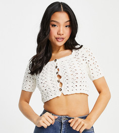 Ажурный кардиган цвета слоновой кости Topshop Petite-Белый