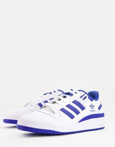 Белые низкие кроссовки с синими вставками adidas Originals Forum-Белый