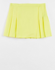 Лимонная плиссированная мини-юбка ASOS DESIGN-Желтый