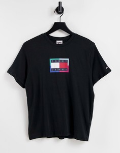 Черная футболка с логотипом-флагом Tommy Jeans-Черный цвет