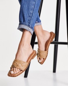 Светло-коричневые плетеные шлепанцы Steve Madden Twistie-Коричневый цвет