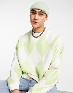 Светло-зеленая трикотажная шапка-бини ASOS DESIGN-Зеленый цвет