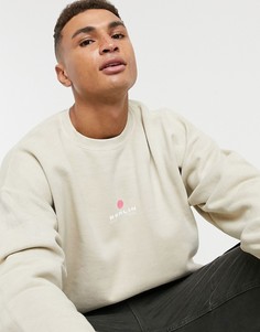 Светло-бежевый окрашенный свитшот с принтом "Berlin" Topman-Neutral