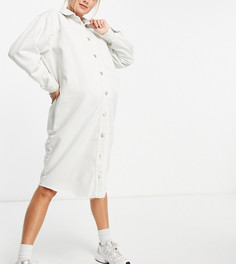 Белое джинсовое платье-рубашка в стиле oversized Topshop Maternity-Белый