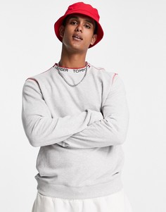 Серый свитшот для дома с тесьмой с логотипом на горловине Tommy Hilfiger