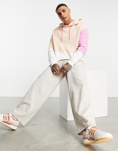 Oversized-худи в стиле колор блок от комплекта ASOS DESIGN-Розовый цвет