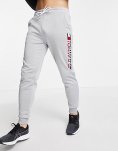 Джоггеры с вертикальным логотипом Tommy Hilfiger Sport-Серый