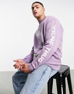 Фиолетовый свитшот с круглым вырезом и принтом "Young Thug" ASOS DESIGN-Фиолетовый цвет
