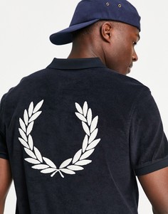 Темно-синее махровое поло Fred Perry-Темно-синий