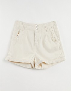 Светло-бежевые джинсовые шорты Topshop-Белый