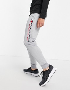 Флисовые джоггеры с логотипом Tommy Hilfiger Sport-Серый