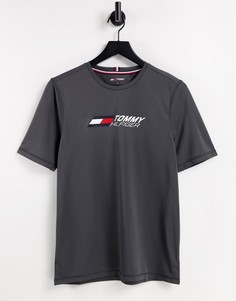 Серая футболка с логотипом на груди Tommy Hilfiger Performance-Серый