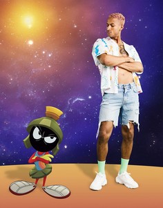 Oversized-рубашка свободного кроя с принтом ASOS DESIGN Space Jam 2-Белый
