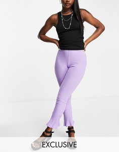 Фиолетовые расклешенные брюки в рубчик Reclaimed Vintage Inspired-Фиолетовый цвет