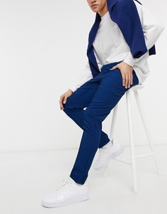 Кобальтово-синие зауженные строгие джоггеры из пике от комплекта ASOS DESIGN-Голубой