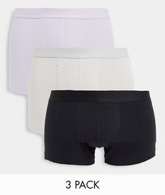 Набор из 3 боксеров-брифов из материала в рубчик ASOS DESIGN-Multi