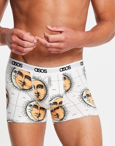 Боксеры-брифы с принтом с солнцем и луной ASOS DESIGN-Multi