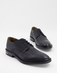 Коричневые туфли дерби из фактурной кожи Walk London Oliver-Черный цвет