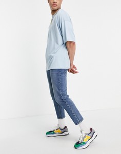 Синие выбеленные классические джинсы в винтажном стиле ASOS DESIGN-Голубой