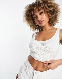 Белый топ в корсетном стиле на бретельках ASOS LUXE