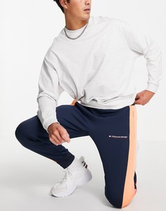 Флисовые джоггеры колор блок с манжетами Tommy Hilfiger Sport-Темно-синий