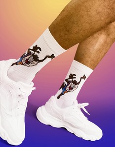Розовые спортивные носки с принтом Тасманского дьявола ASOS DESIGN x Looney Tunes Space Jam 2-Розовый цвет