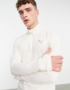 Кремовый свитшот на короткой молнии Puma Running Favourite-Белый