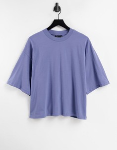 Синяя футболка свободного кроя ASOS DESIGN-Голубой