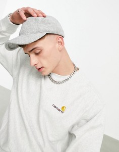 Серый свитшот с логотипом в виде надписи Carhartt WIP American