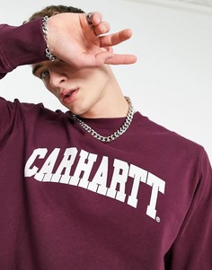 Бордовая футболка с белым принтом в университетском стиле Carhartt WIP-Красный