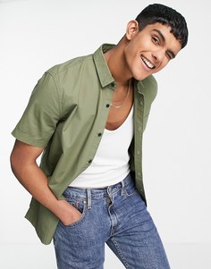 Рубашка цвета хаки из рипстопа Topman-Зеленый цвет