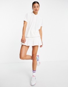 Белая футболка-поло в стиле oversized Lacoste-Белый