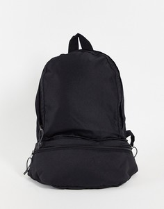 Складной рюкзак и сумка через плечо из нейлона черного цвета ASOS DESIGN-Черный цвет