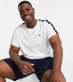 Белая футболка с лентой на плечах Lacoste-Белый