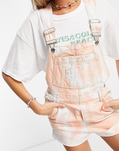 Джинсовый комбинезон с шортами и принтом тай-дай ASOS DESIGN-Разноцветный