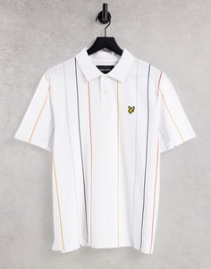 Белое поло в вертикальную полоску Lyle & Scott-Белый
