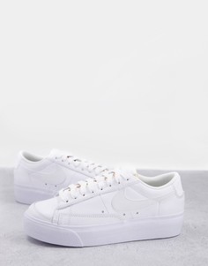 Белые низкие кроссовки в трех тонах на платформе Nike Blazer-Белый