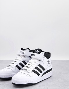 Кроссовки средней высоты белого и черного цветов adidas Originals Forum Mid-Белый