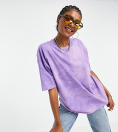 Выбеленная фиолетовая oversized-футболка с принтом тай-дай ASOS DESIGN-Фиолетовый цвет