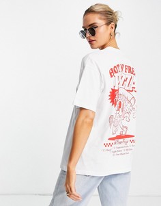 Футболка белого цвета с принтом "Hot and fresh pizza" ASOS DESIGN-Белый