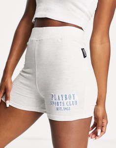 Серые облегающие шорты от комплекта Missguided Playboy Sports-Серый
