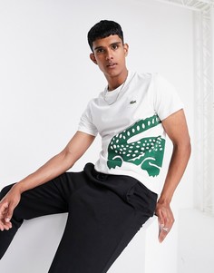 Футболка с крупным крокодилом Lacoste-Белый