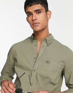 Рубашка с карманом и длинными рукавами Lacoste-Зеленый цвет