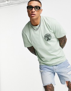 Свободная зеленая футболка с принтом "Paris" на груди ASOS DESIGN-Зеленый цвет