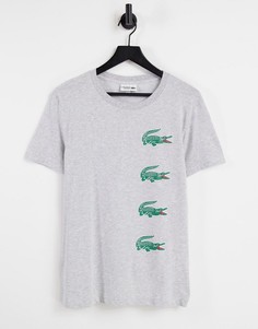 Футболка с принтами логотипа Lacoste Sport-Серый