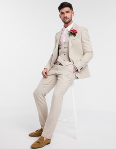 Узкие твидовые брюки Harry Brown Wedding-Бежевый