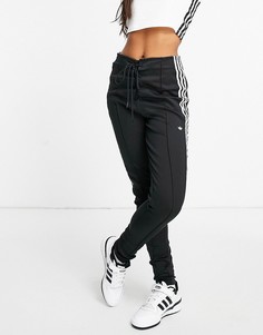 Черные леггинсы с корсетной вставкой и тремя полосками adidas Originals-Черный цвет