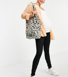 Черные джинсы скинни с посадкой под животом ASOS DESIGN Maternity-Черный цвет